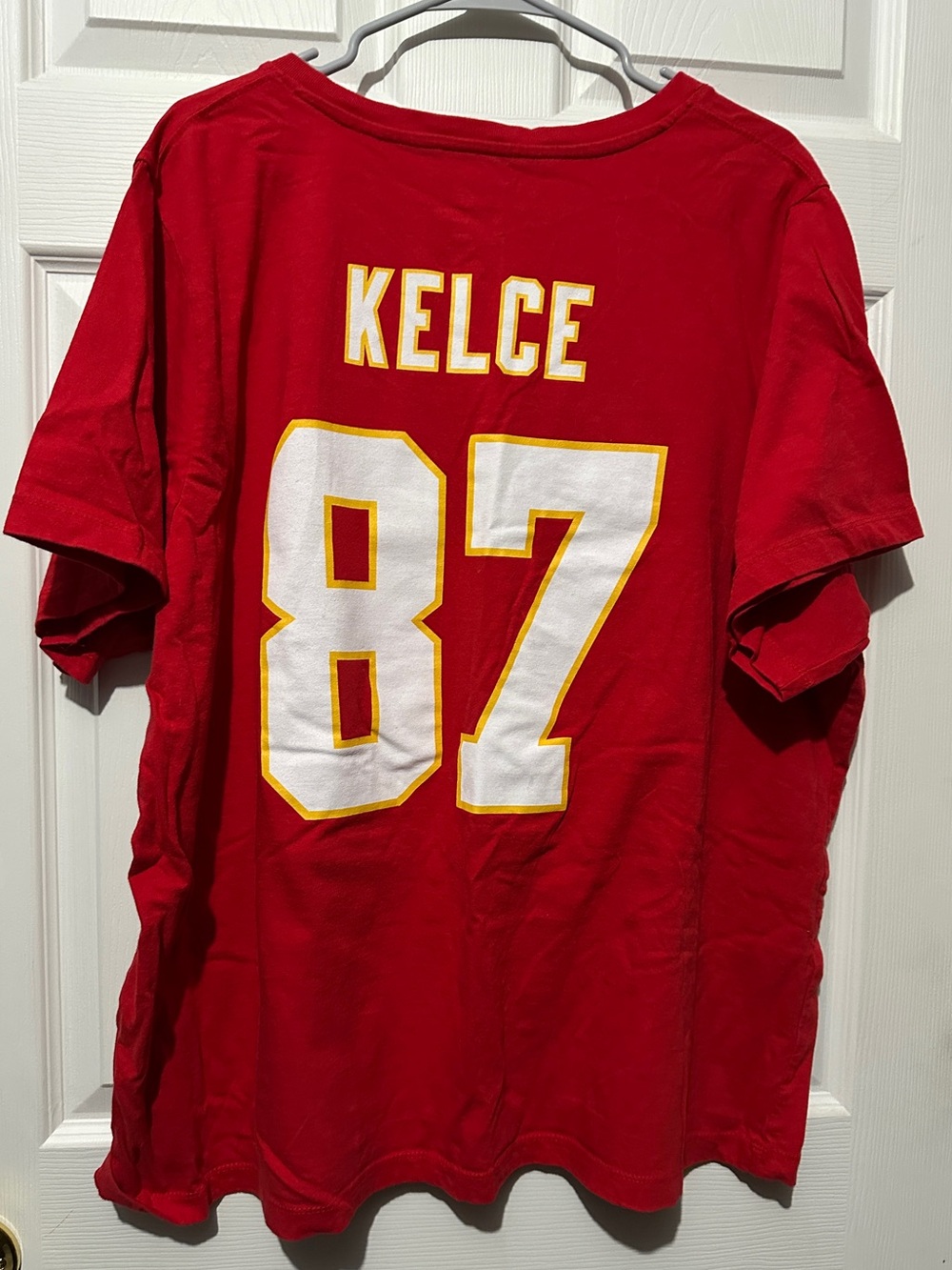 Fanatics Red Kansas City Chiefs Kelce #87 Superbowl LIVII champs V-Neck Jersey